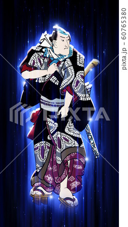 大江戸五人男達之内 本朝綱五郎 光バージョンのイラスト素材