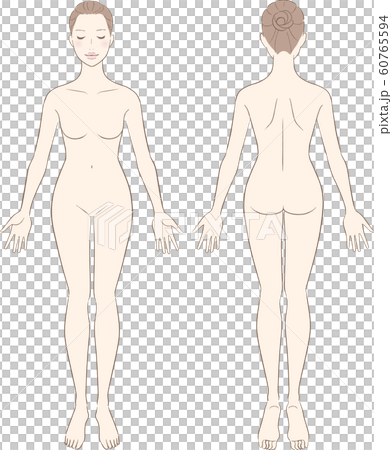 女性　美容　裸　全身　ヌード 60765594