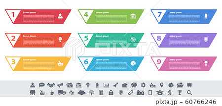 Infographic design business concept with 9 steps 60766246