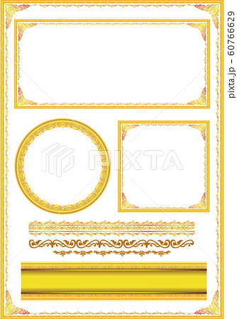 Frame of border with corner line floral forのイラスト素材