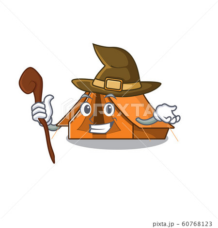 Happy Witch camping tent Scroll cartoon character design Happy Witch camping tent Scroll cartoon character design 60768123