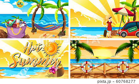 Four background scenes with summer on the beach Four background scenes with summer on the beach 60768277
