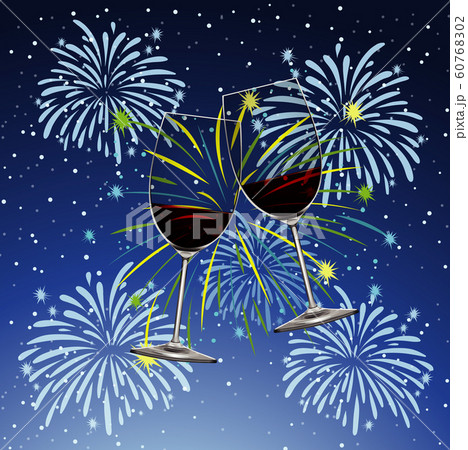 Background with two glasses of champagne and 60768302