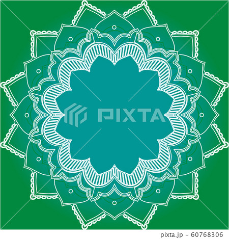 Mandala patterns on green background 60768306