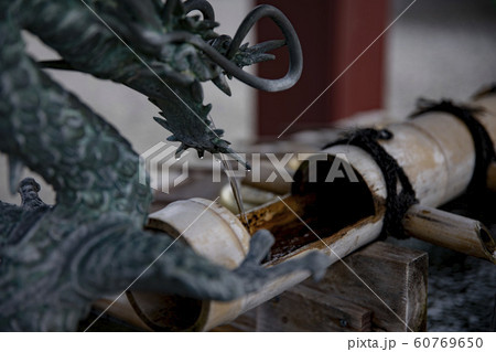 手水舎　神社仏閣　信仰　宗教　日本　境内　観光　水　柄杓　東京　池上本門寺 60769650
