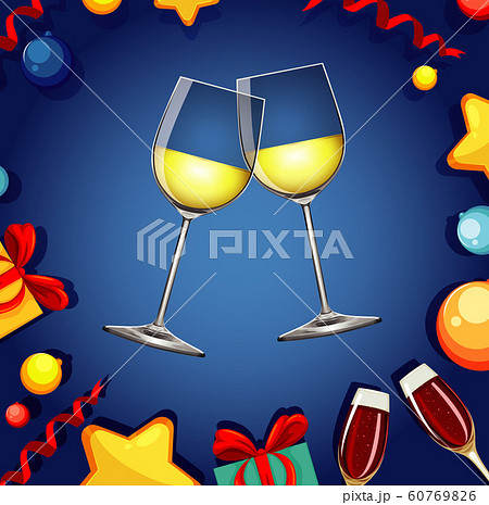 Background with two glasses of champagne and 60769826