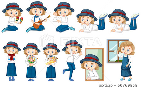 Girl doing different activities 60769858