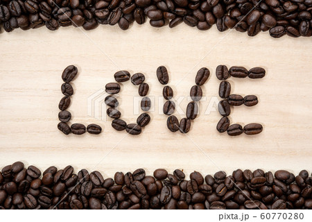 Coffee beans in shape of "LOVE". NO edit. Coffee beans in shape of "LOVE". NO edit. 60770280