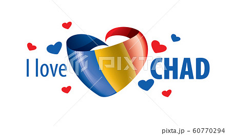 The national flag of the Chad and the inscription I love Chad. Vector illustration 60770294