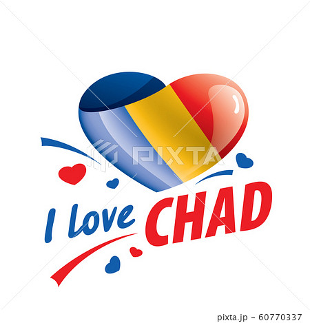 The national flag of the Chad and the inscription I love Chad. Vector illustration The national flag of the Chad and the inscription I love Chad. Vector illustration 60770337