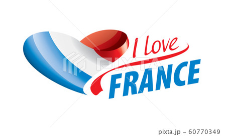 The national flag of the France and the inscription I love France. Vector illustration The national flag of the France and the inscription I love France. Vector illustration 60770349