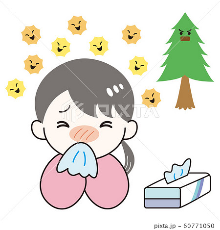 女性　人物　花粉症　症状　鼻水 60771050