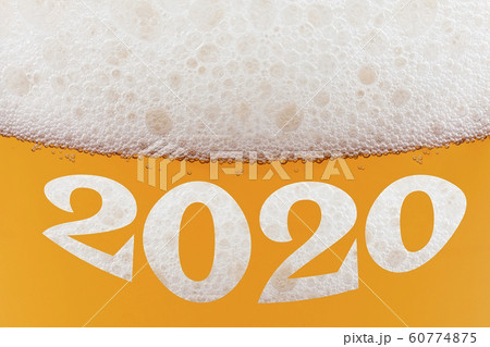 Happy New year 2020 inscription on a beer Happy New year 2020 inscription on a beer 60774875