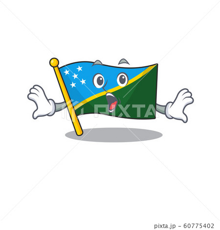 Flag solomon island Scroll Surprised gesture on cartoon character style Flag solomon island Scroll Surprised gesture on cartoon character style 60775402
