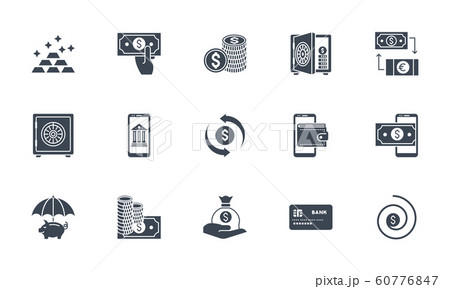 Banking icons set. Related vector glyph icons. Banking icons set. Related vector glyph icons. 60776847
