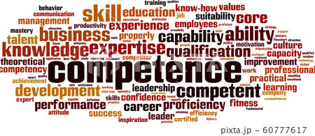 Competence word cloud concept. Vector illustration Competence word cloud concept. Vector illustration 60777617