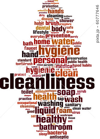 Cleanliness word cloud Cleanliness word cloud 60777646