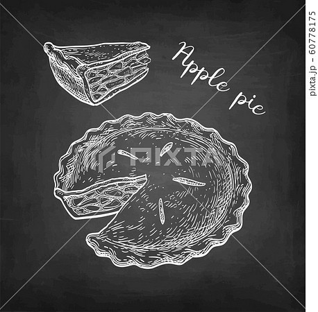 Chalk Sketch Of Apple Pie のイラスト素材