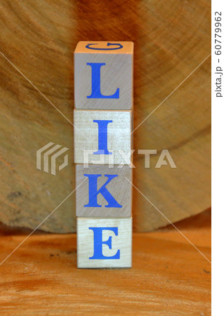 Like. Wooden cubes with blue letters 60779962