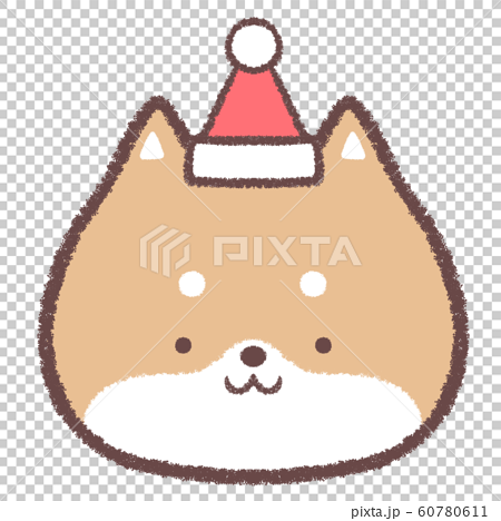 Icon Christmas Hat Shiba Inu Stock Illustration
