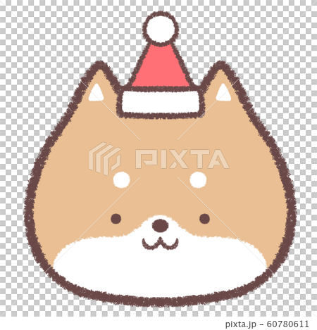 Icon Christmas Hat Shiba Inu Stock Illustration