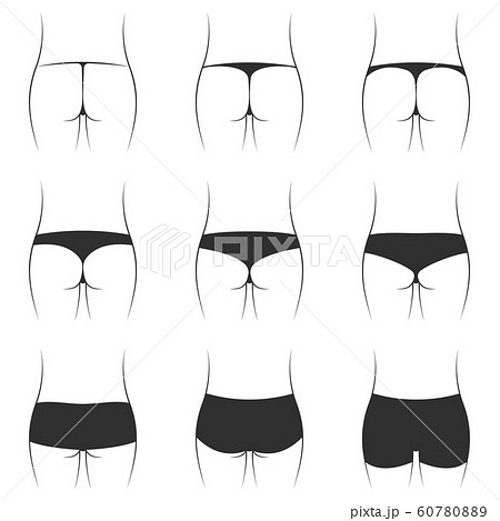 Set variety models of women bikini briefs, - Stock Illustration  [60780889] - PIXTA