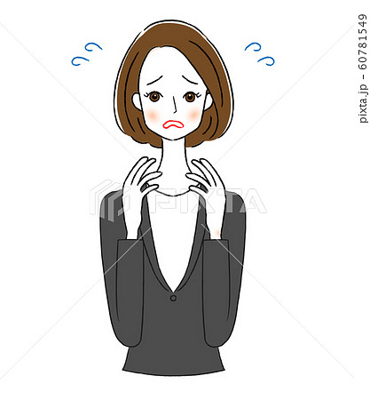 女性　ビジネス　スーツ　不安 60781549