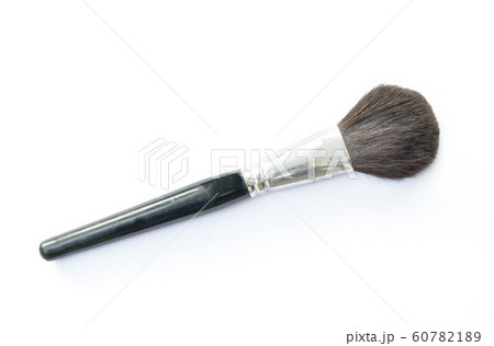 cheek brush with black handle on white background cheek brush with black handle on white background 60782189