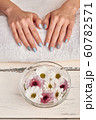 Beautiful well-groomed female hands on a white 60782571