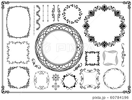 アンティークフレーム素材 デコレーションのイラスト素材 60784196 Pixta