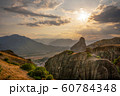 City and mountains in the evening in Greece 60784348