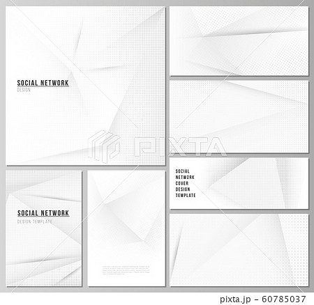 Vector layouts of social network mockups for cover design, website design, website backgrounds or advertising mockups. Halftone dotted background with gray dots, abstract gradient background. Vector layouts of social network mockups for cover design, website design, website backgrounds or advertising mockups. Halftone dotted background with gray dots, abstract gradient background. 60785037