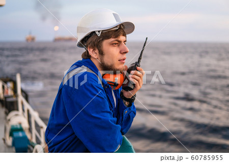 Marine Deck Officer or Chief mate on deck of offshore vessel Marine Deck Officer or Chief mate on deck of offshore vessel 60785955