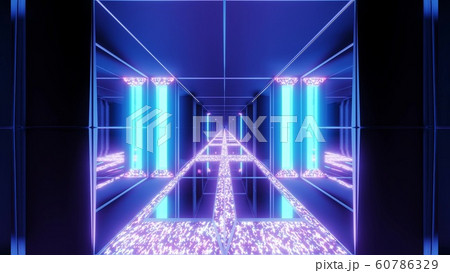 futuristic sci-fi space temple with glowing diamonds christmas texture 3d illustration background wallpaper 60786329