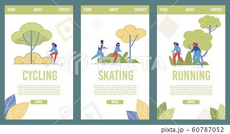 Sportive Recreation Mobile Web Page Templates Set Sportive Recreation Mobile Web Page Templates Set 60787052