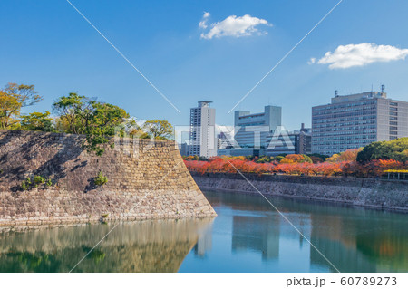 晩秋の大阪城のお堀 60789273