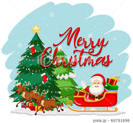 Christmas theme with Santa on sleigh 60791696