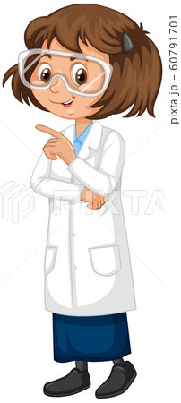 Girl in science gown on isolated background 60791701