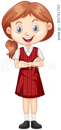 One happy girl in red uniform 60791702