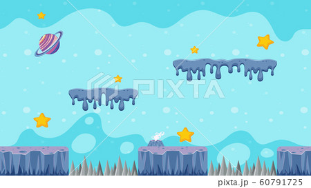 Background design with planet and stars 60791725