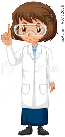 Girl in science gown on isolated background Girl in science gown on isolated background 60792059