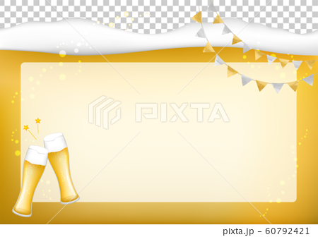 フレーム 背景 枠 壁紙 ビール 生ビール 地ビール 発泡酒 ベクター イラスト ドリンク 炭酸のイラスト素材