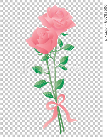 薔薇02リボン ローズのイラスト素材