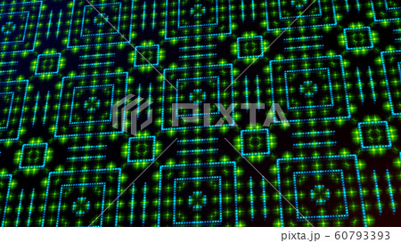 Animated light shinning green and blue dots and stars square shapes 60793393