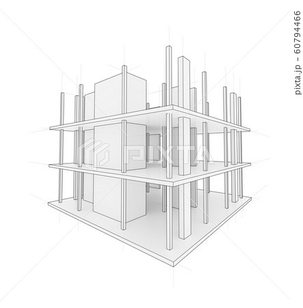Drawing of a house under construction 60794466