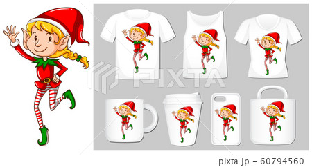 Christmas theme with elf on product templates 60794560