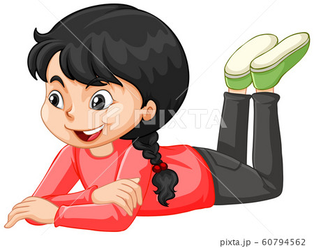Girl in red shirt on isolated background 60794562