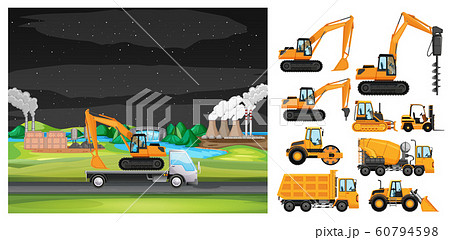 Scene with truck driving along the industrial zone 60794598
