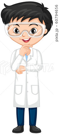 Boy in science gown on isolated background 60794656