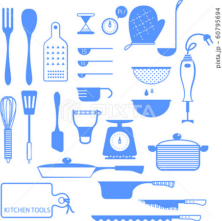 料理道具 アイコン風イラストセットのイラスト素材